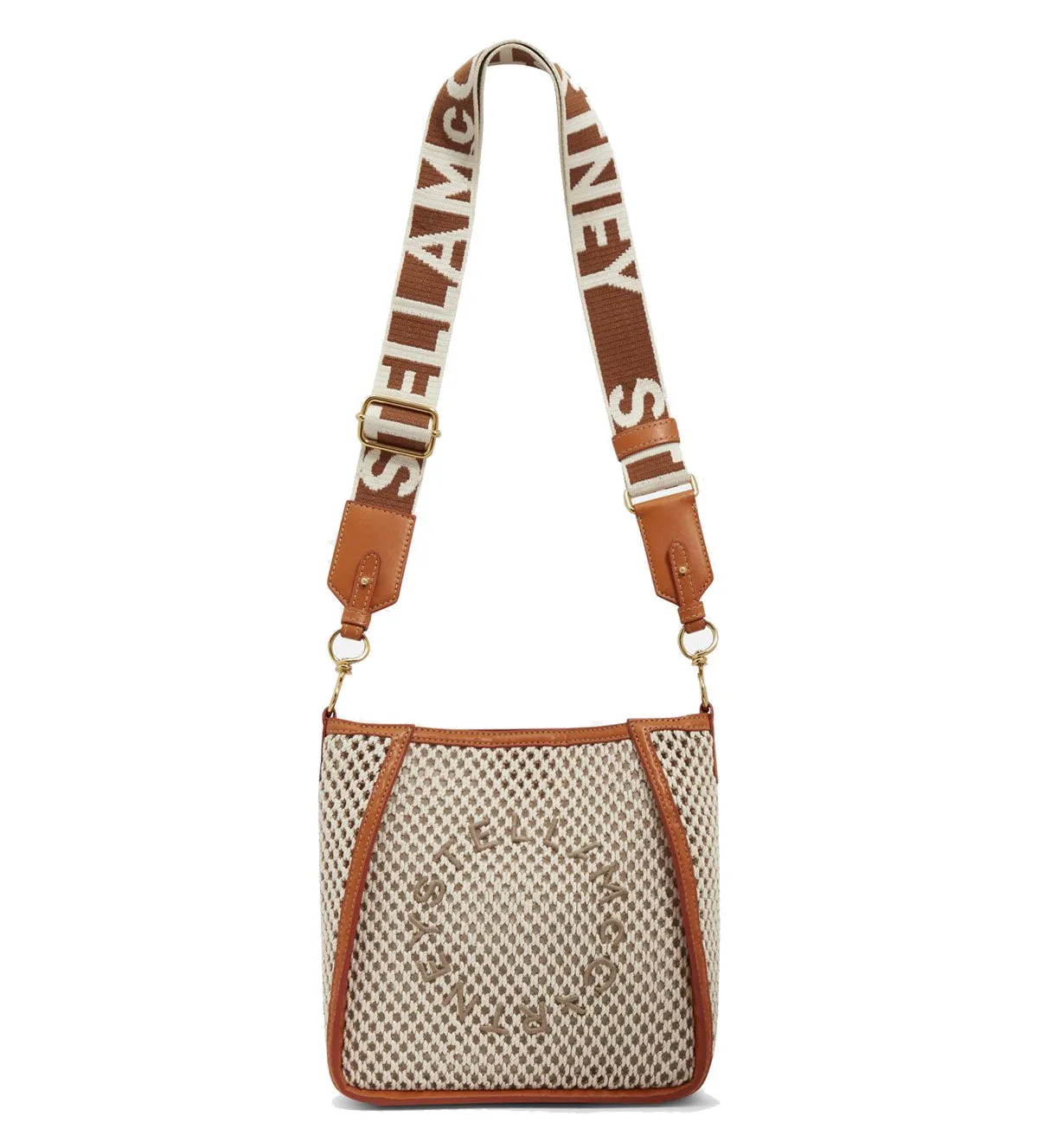 Stella Logo Mini Crossbody Hobo Bag Rope Mesh, Ivory/Beige Bags_Stella Mccartney_Bags