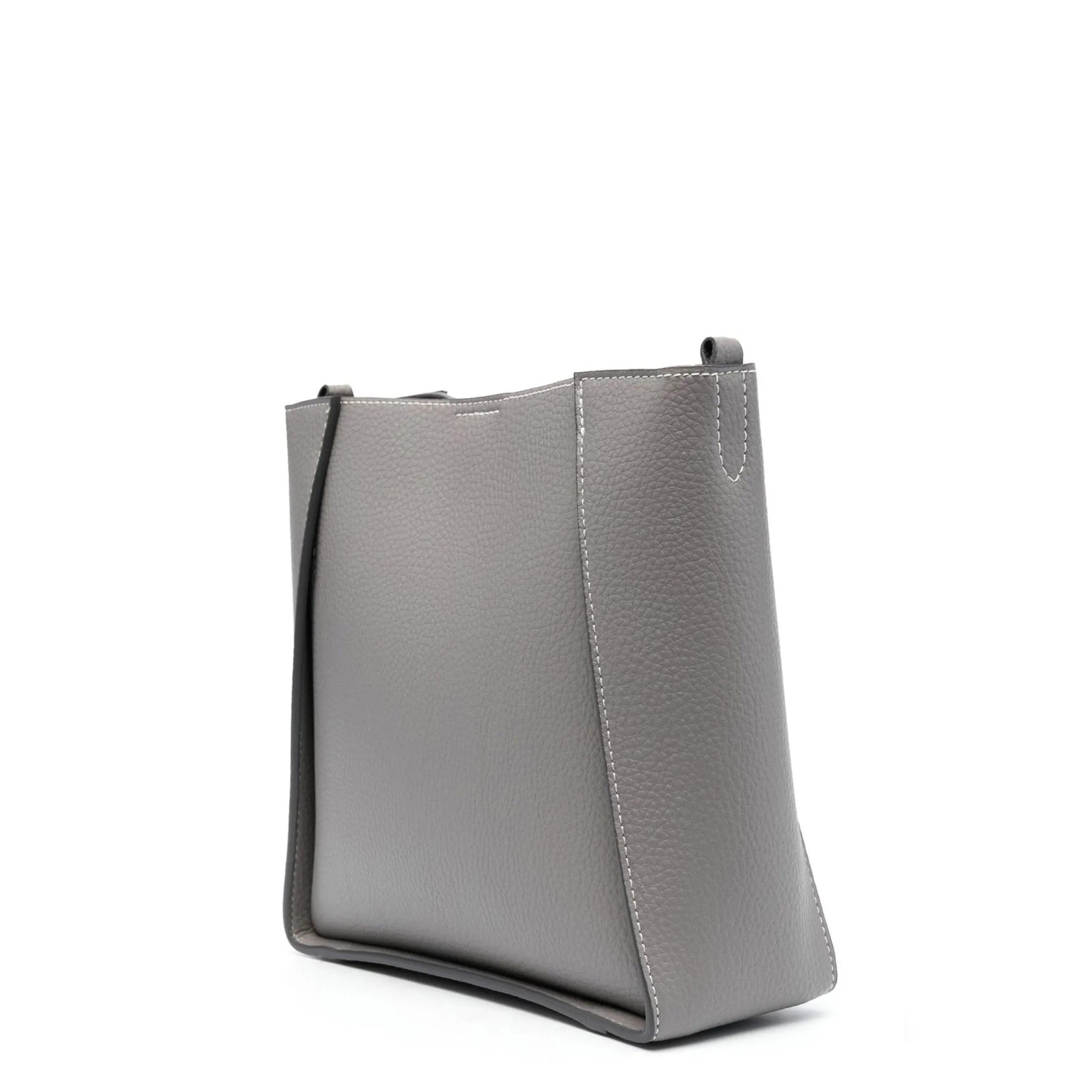 Stella Logo Mini Crossbody Hobo Grain Perforated, Smoke Bags_Stella Mccartney_Bags