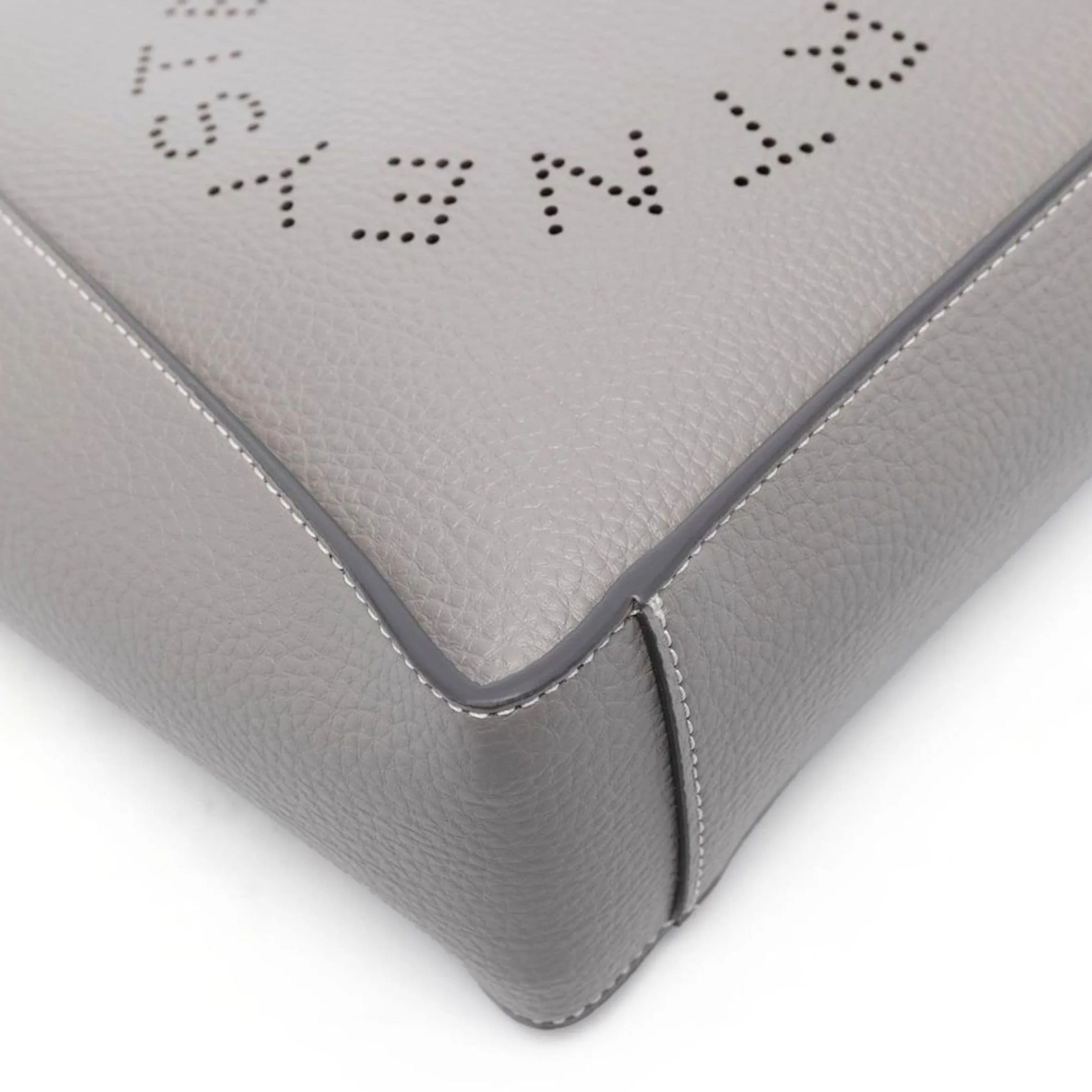Stella Logo Mini Crossbody Hobo Grain Perforated, Smoke Bags_Stella Mccartney_Bags
