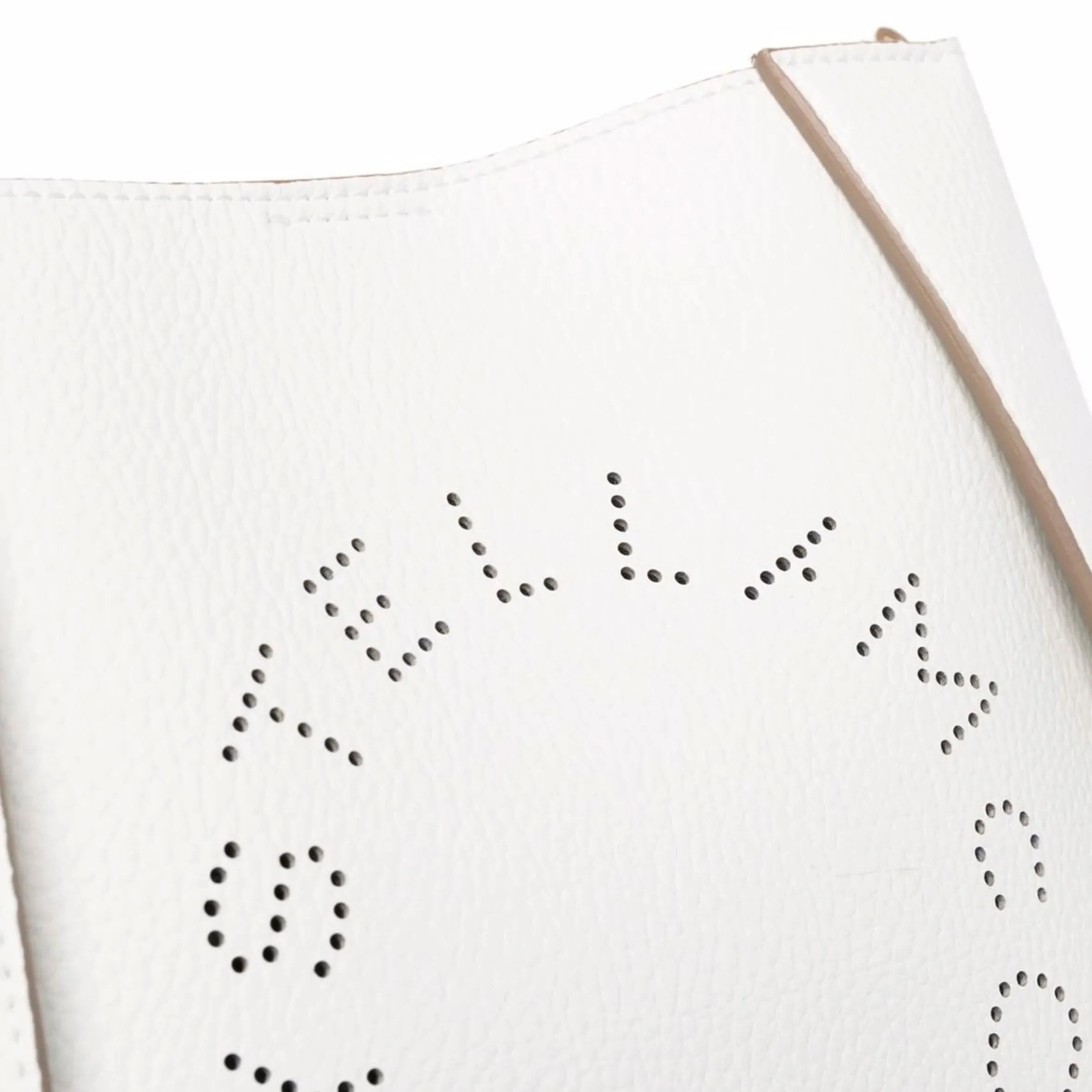 Stella Logo Mini Crossbody Hobo Grain Perforated, White Bags_Stella Mccartney_Bags