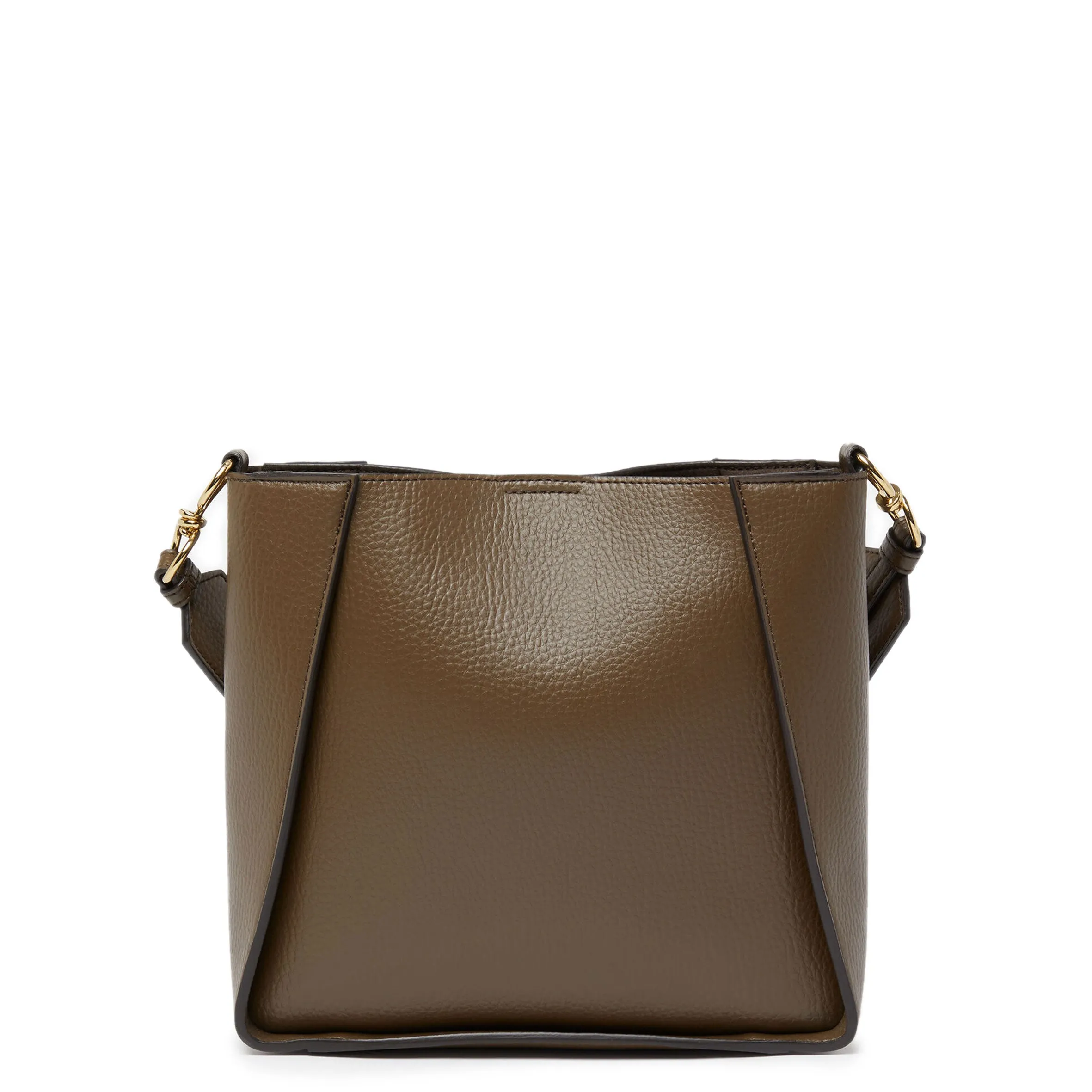 Stella Logo Mini Crossbody Hobo Grain Stud, Brown Bags_Stella Mccartney_Bags