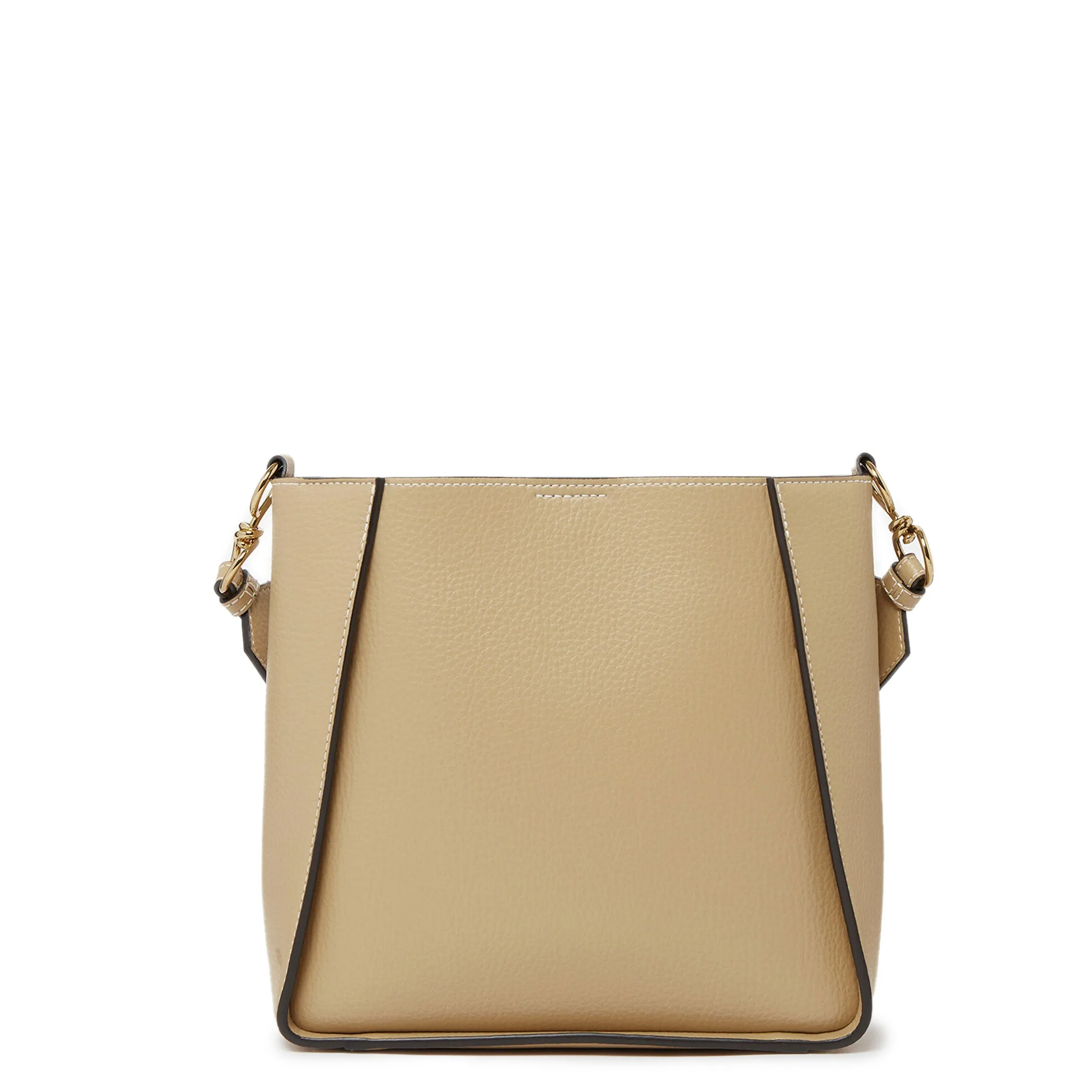 Stella Logo Mini Crossbody Hobo Grain Stud, Caramel Bags_Stella Mccartney_Bags