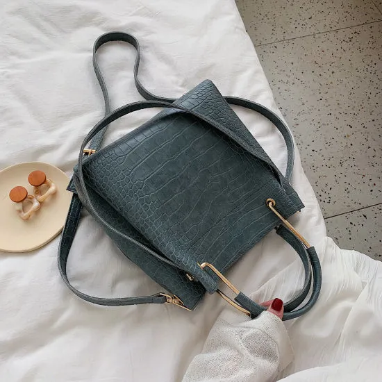 Stone Pattern PU Leather Bucket Bags For Women 2020 Small Shoulder Messenger Bag Lady Fashion Handbags Luxury Totes Fashion Nova Bags