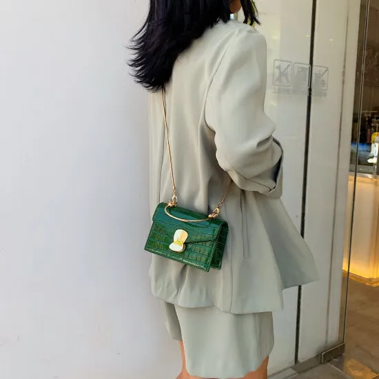 Stone pattern PU Leather Crossbody Bags For Women 2020 Mini Shoulder Messenger Bag With Metal Handle Lady Travel Totes Fashion Nova Bags