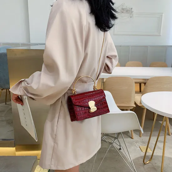 Stone pattern PU Leather Crossbody Bags For Women 2020 Mini Shoulder Messenger Bag With Metal Handle Lady Travel Totes Fashion Nova Bags