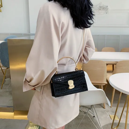 Stone pattern PU Leather Crossbody Bags For Women 2020 Mini Shoulder Messenger Bag With Metal Handle Lady Travel Totes Fashion Nova Bags