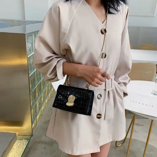Stone pattern PU Leather Crossbody Bags For Women 2020 Mini Shoulder Messenger Bag With Metal Handle Lady Travel Totes Fashion Nova Bags
