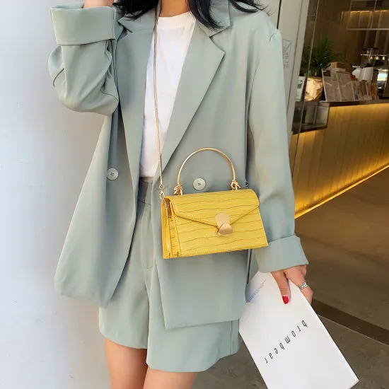 Stone pattern PU Leather Crossbody Bags For Women 2020 Mini Shoulder Messenger Bag With Metal Handle Lady Travel Totes Fashion Nova Bags