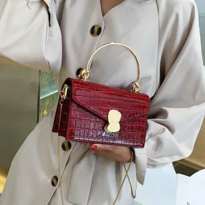 Stone pattern PU Leather Crossbody Bags For Women 2020 Mini Shoulder Messenger Bag With Metal Handle Lady Travel Totes Fashion Nova Bags