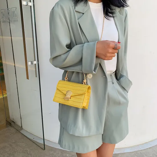 Stone pattern PU Leather Crossbody Bags For Women 2020 Mini Shoulder Messenger Bag With Metal Handle Lady Travel Totes Fashion Nova Bags