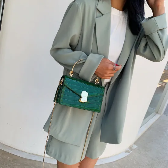 Stone pattern PU Leather Crossbody Bags For Women 2020 Mini Shoulder Messenger Bag With Metal Handle Lady Travel Totes Fashion Nova Bags