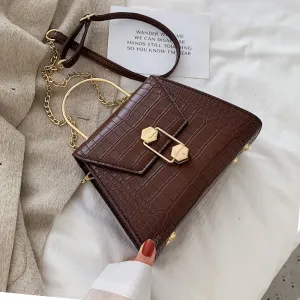 Stone Pattern PU Leather Crossbody Bags For Women 2020 Small Totes With Metal Handle Lady Shoulder Messenger Bag Handbags Fashion Nova Bags