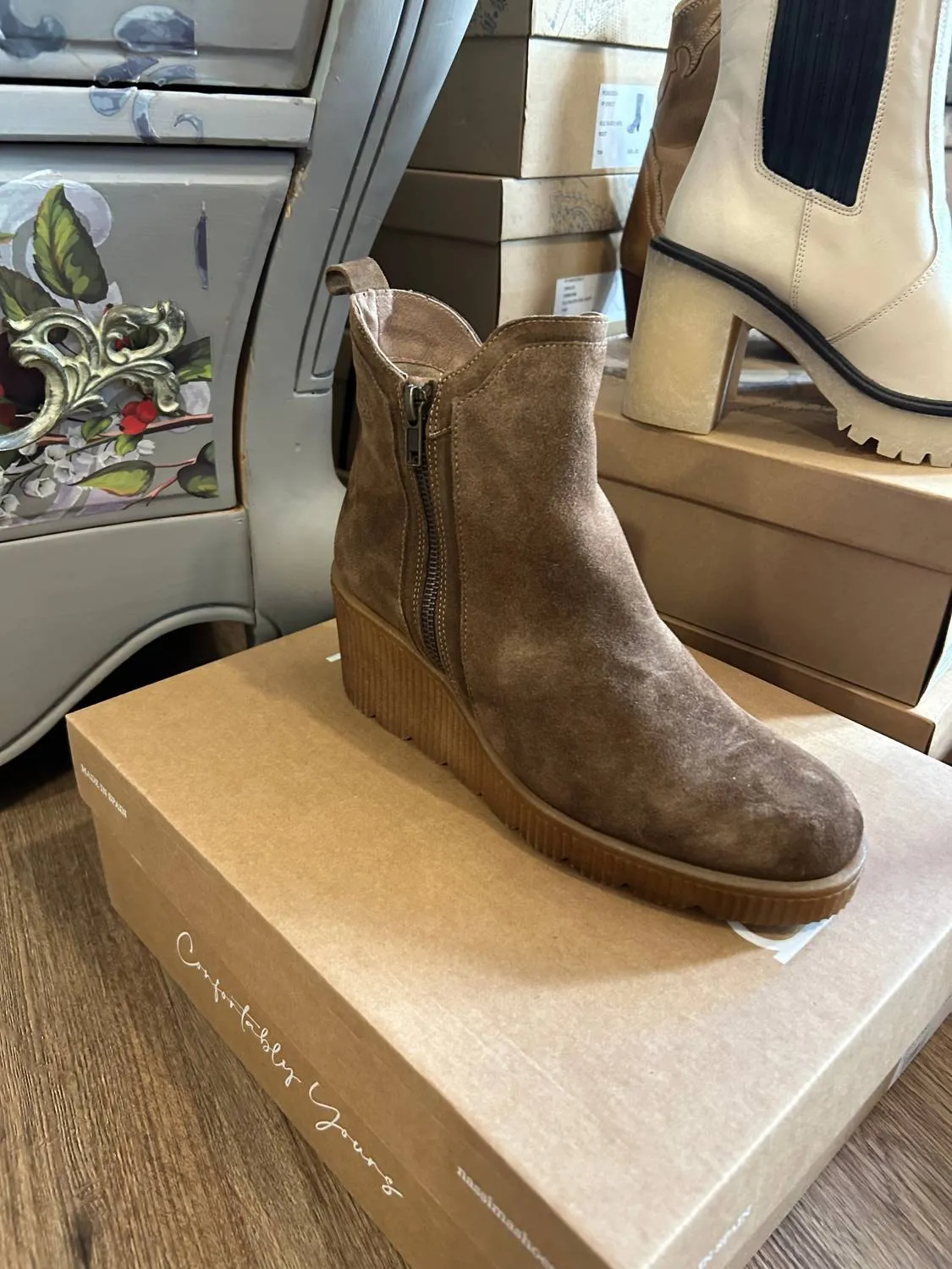 Suede Bootie In Brown