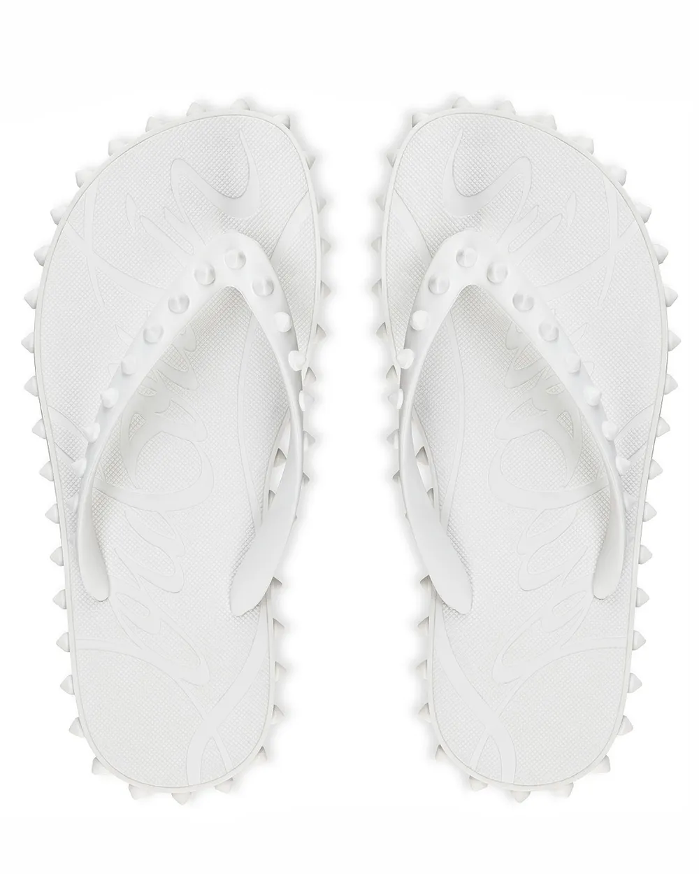 Super Loubi Rubber Flip Flop in Bianco