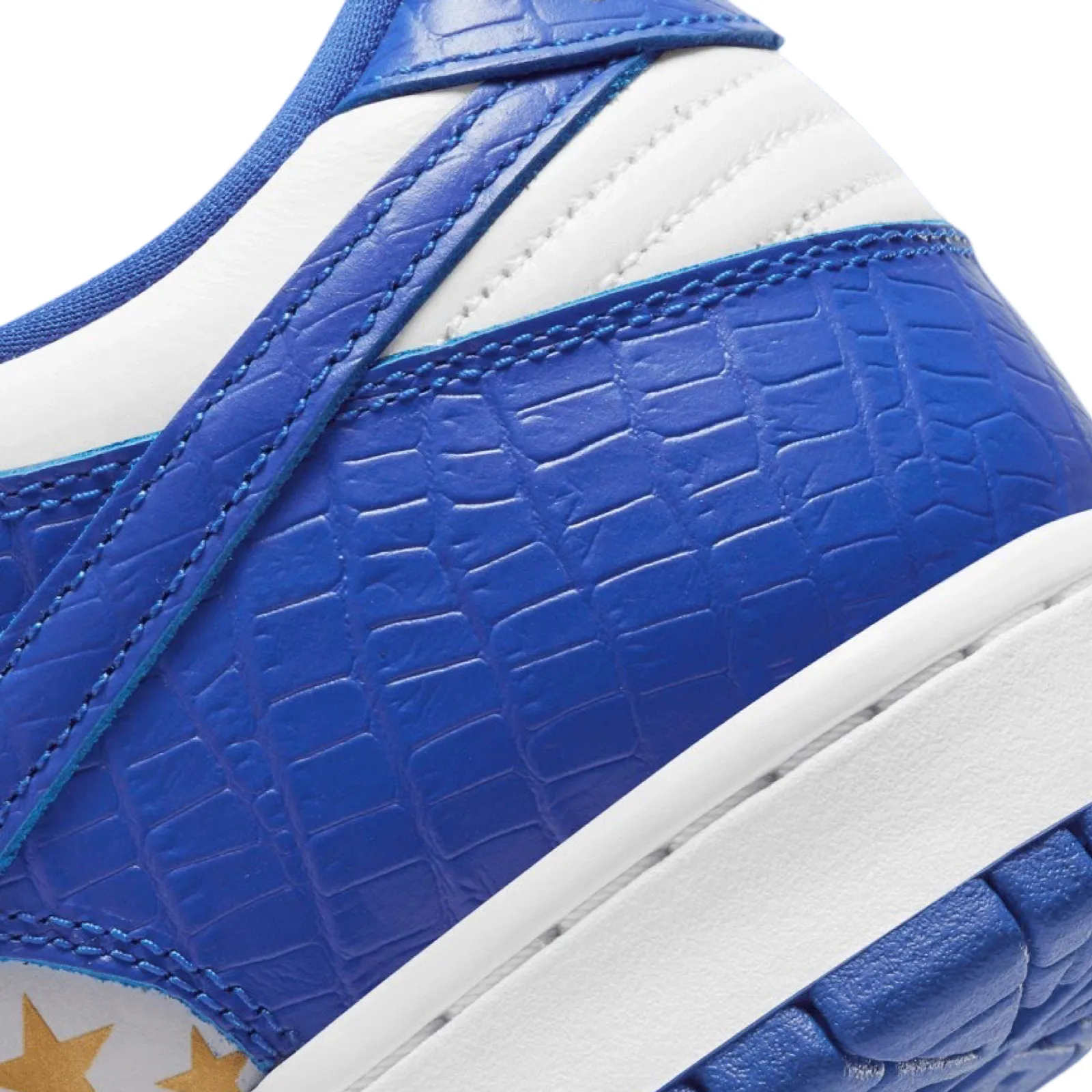 Supreme x SB Dunk Low OG QS White Hyper Blue Metallic Gold Nike Dunk