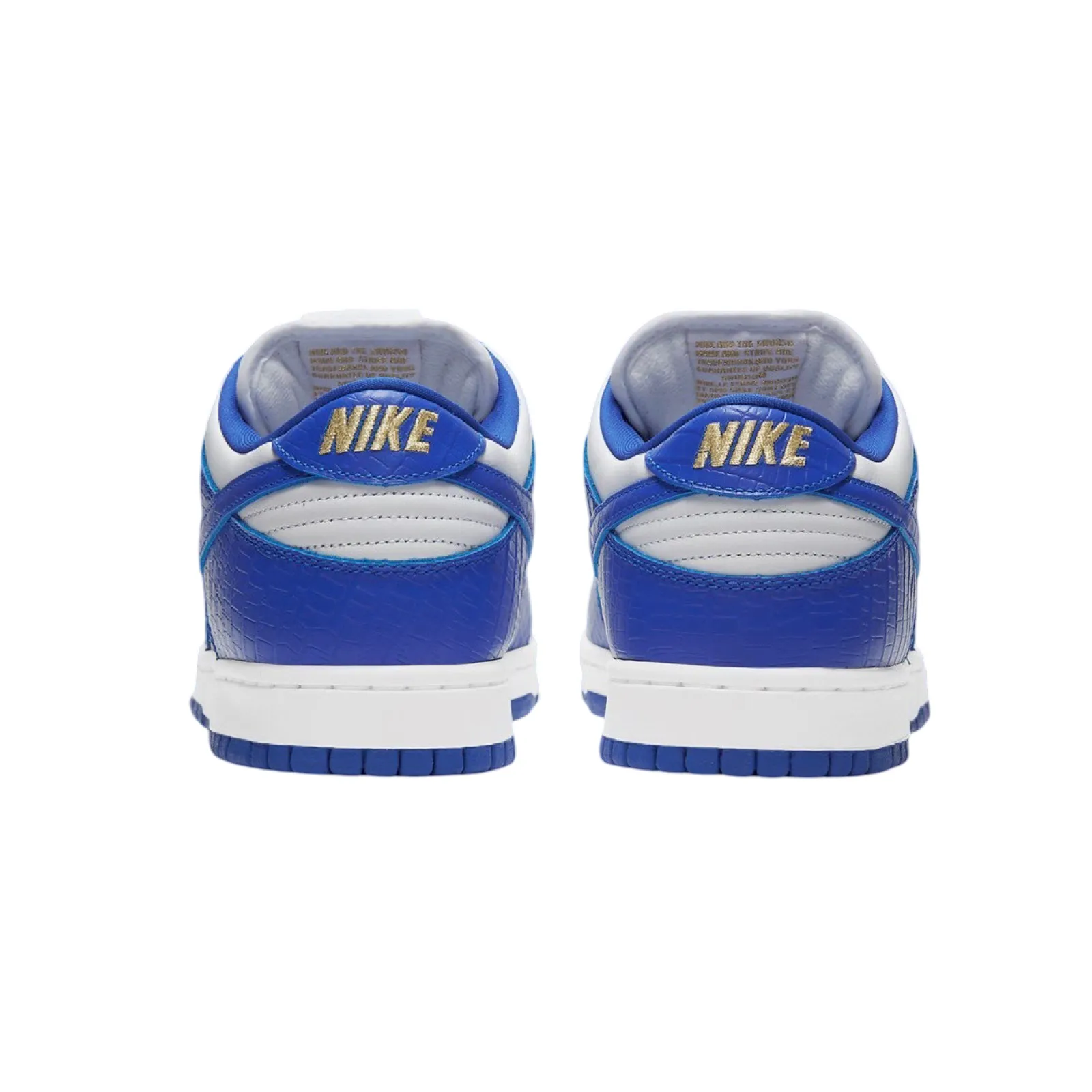 Supreme x SB Dunk Low OG QS White Hyper Blue Metallic Gold Nike Dunk