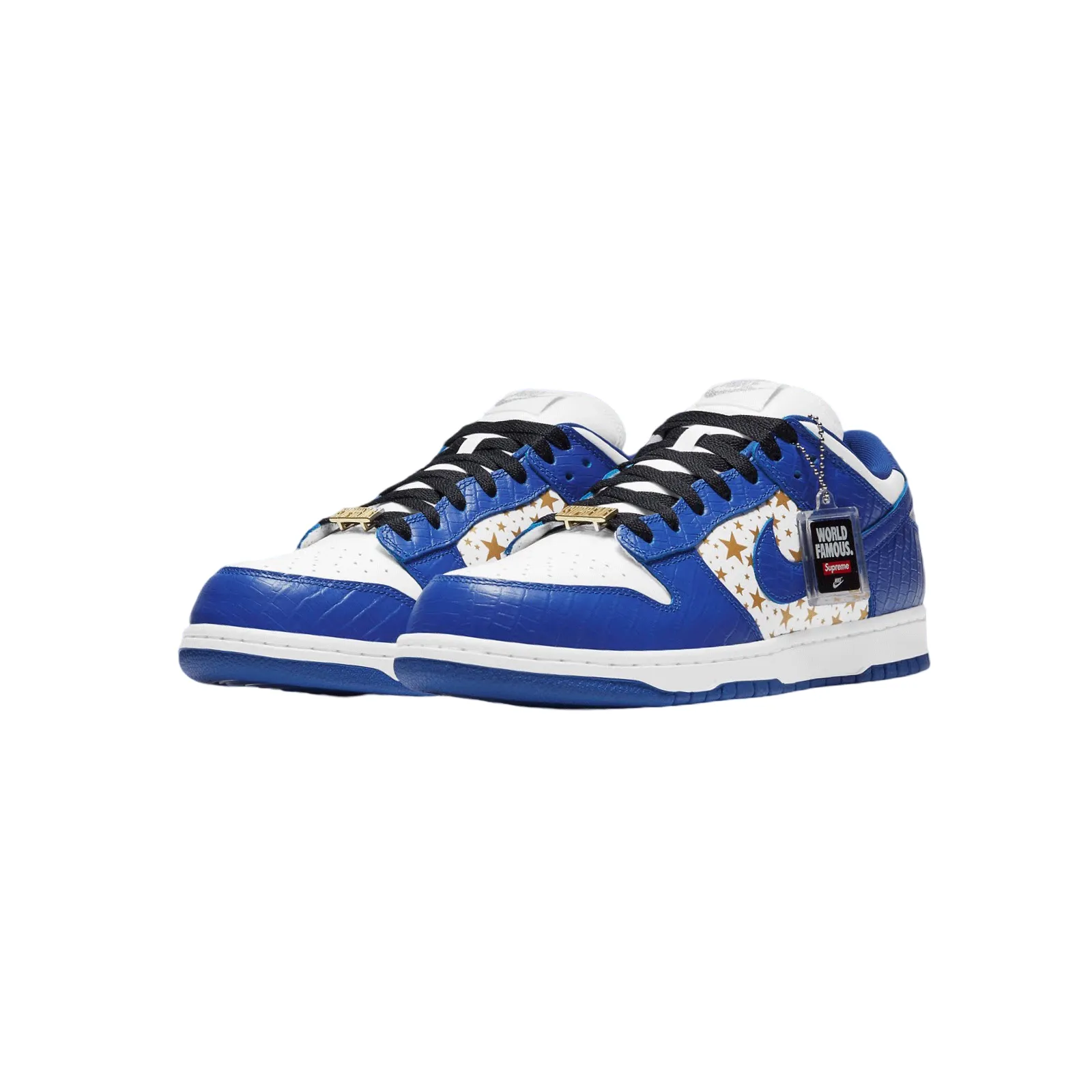 Supreme x SB Dunk Low OG QS White Hyper Blue Metallic Gold Nike Dunk