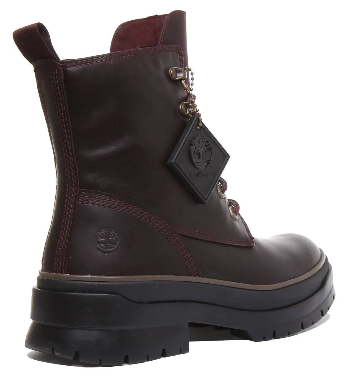 Timberland A2F7G Malynn Mid Lace Up Boot In Burgundy For Women Shoes Timberland