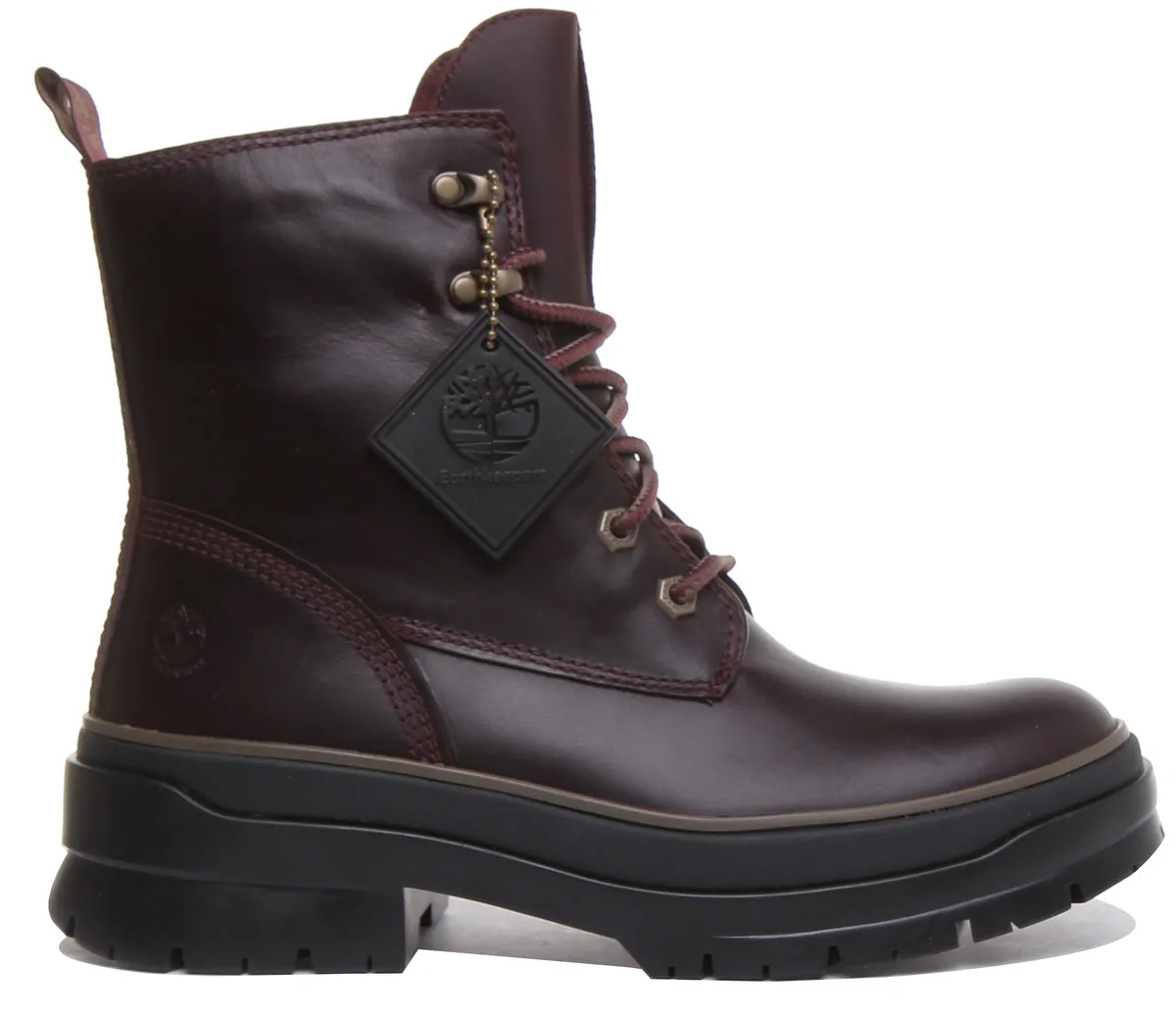 Timberland A2F7G Malynn Mid Lace Up Boot In Burgundy For Women Shoes Timberland