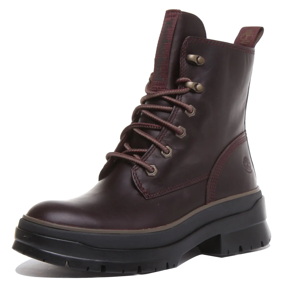 Timberland A2F7G Malynn Mid Lace Up Boot In Burgundy For Women Shoes Timberland