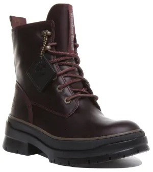 Timberland A2F7G Malynn Mid Lace Up Boot In Burgundy For Women Shoes Timberland