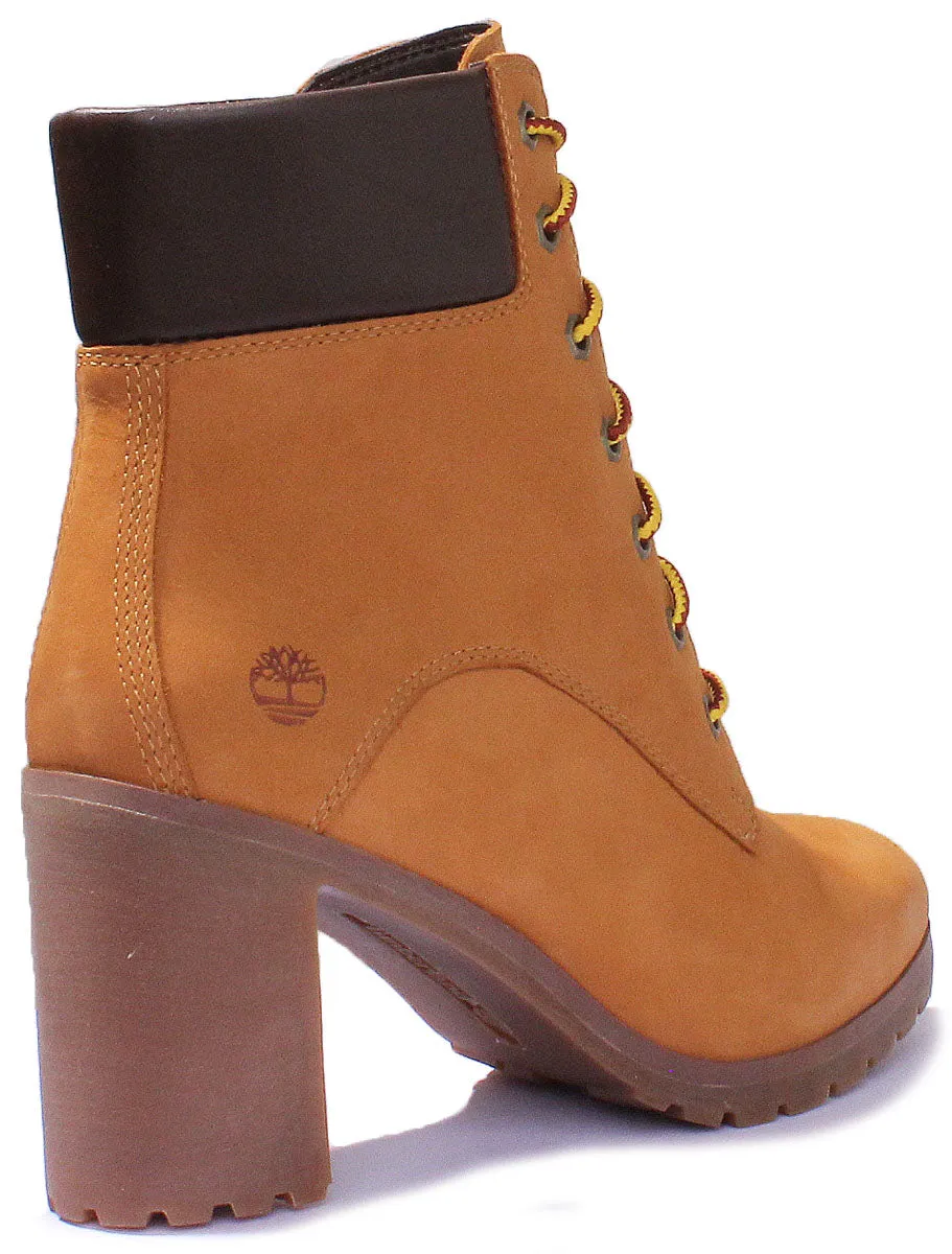 Timberland Allington 6 Inch Block Heel Ankle Boot In Wheat For Women Shoes Timberland