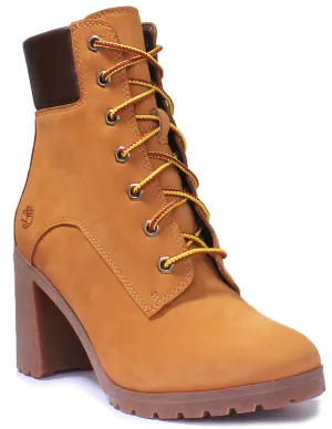 Timberland Allington 6 Inch Block Heel Ankle Boot In Wheat For Women Shoes Timberland