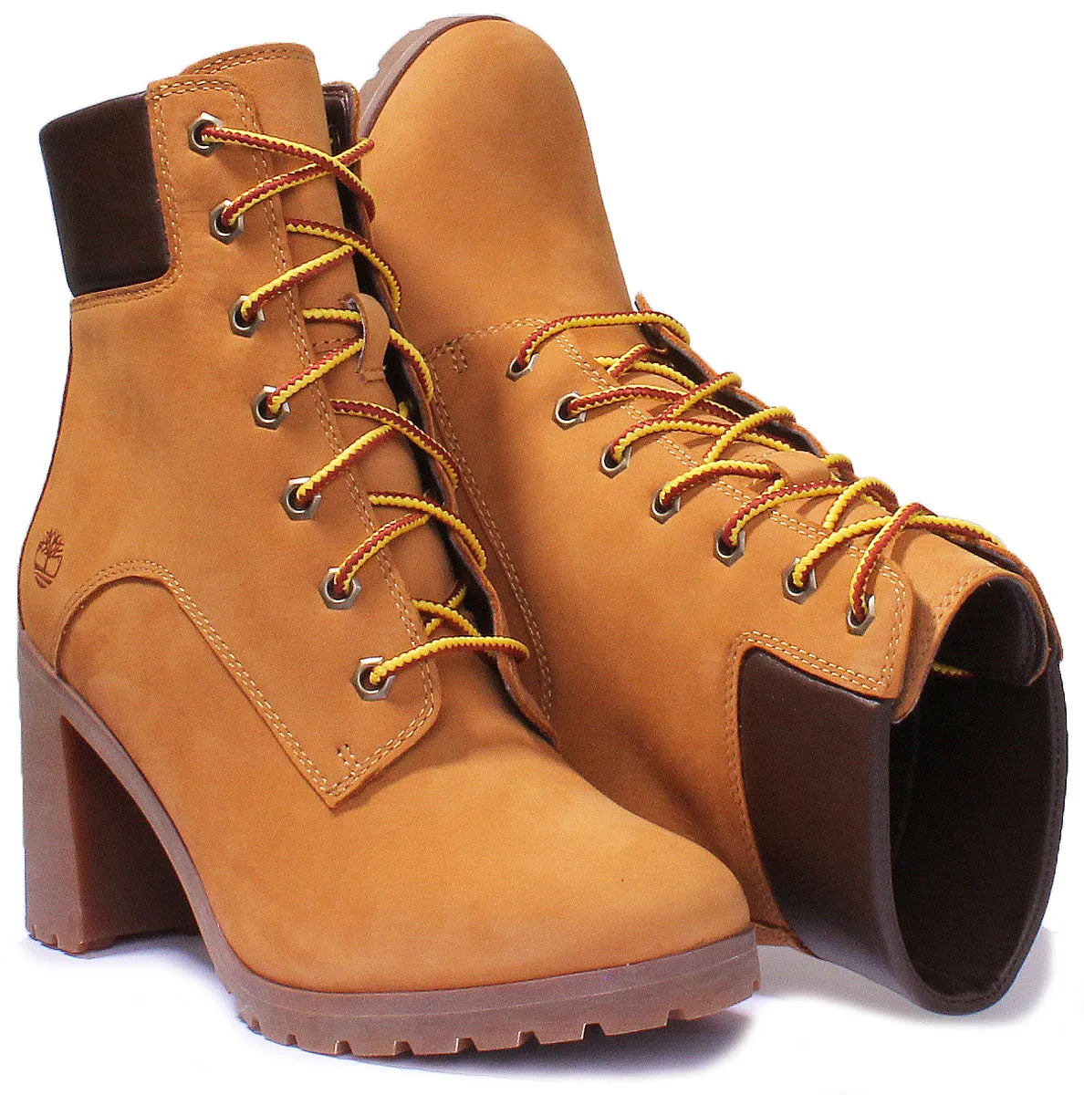 Timberland Allington 6 Inch Block Heel Ankle Boot In Wheat For Women Shoes Timberland