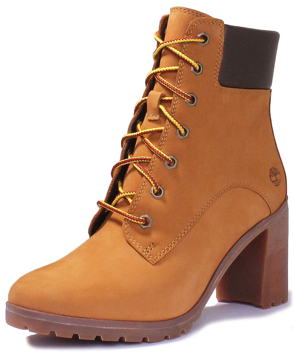 Timberland Allington 6 Inch Block Heel Ankle Boot In Wheat For Women Shoes Timberland