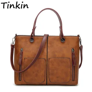 Tinkin Vintage  Women Shoulder Bag Female Causal Totes for Daily Shopping All-Purpose High Quality Dames Handbag Fashion Nova Bags
