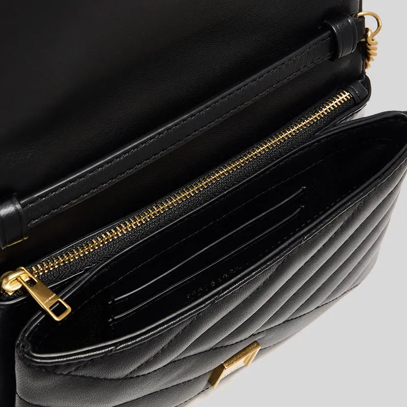 Tory Burch Bags TORY BURCH Kira Chevron Chain Wallet Black 156553