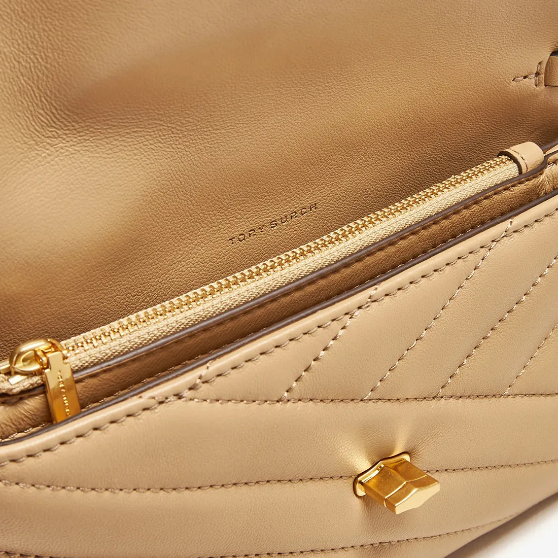 Tory Burch Bags TORY BURCH Kira Chevron Chain Wallet Desert Dune 90343