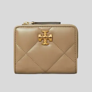 Tory Burch Bags TORY BURCH Kira Diamond Quilted Leather Bifold Wallet Taupe Oak 154990