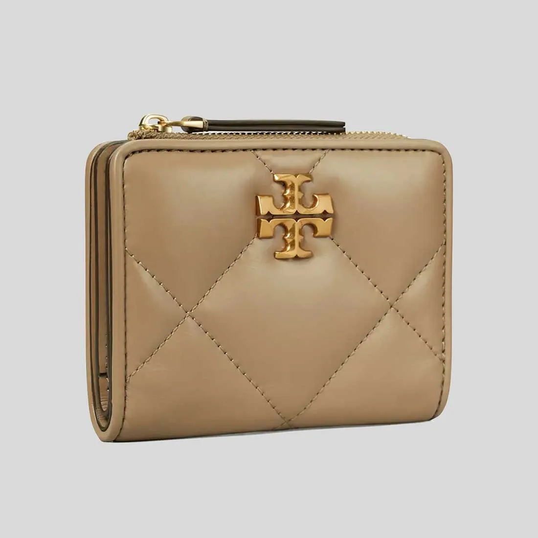Tory Burch Bags TORY BURCH Kira Diamond Quilted Leather Bifold Wallet Taupe Oak 154990