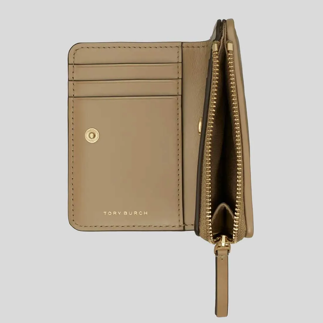 Tory Burch Bags TORY BURCH Kira Diamond Quilted Leather Bifold Wallet Taupe Oak 154990