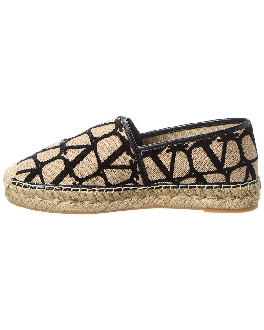 Valentino Toile Iconographe Canvas & Leather Espadrille