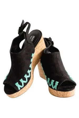 Whipstitch Wedges In Black