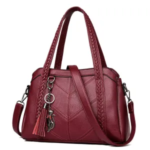 Women Handbag Genuine Leather Tote Bags Tassel Luxury Women Shoulder Bags Ladies Leather Handbags Women Fashion Bags 2018 Fashion Nova Bags