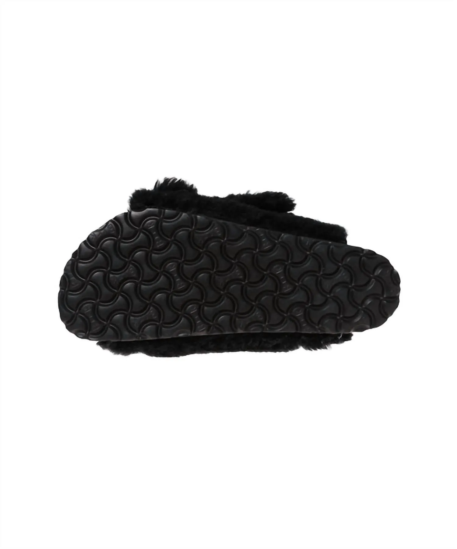 Women's Arizona Big Buckle Teddy Rivet Slipper In Black/gold