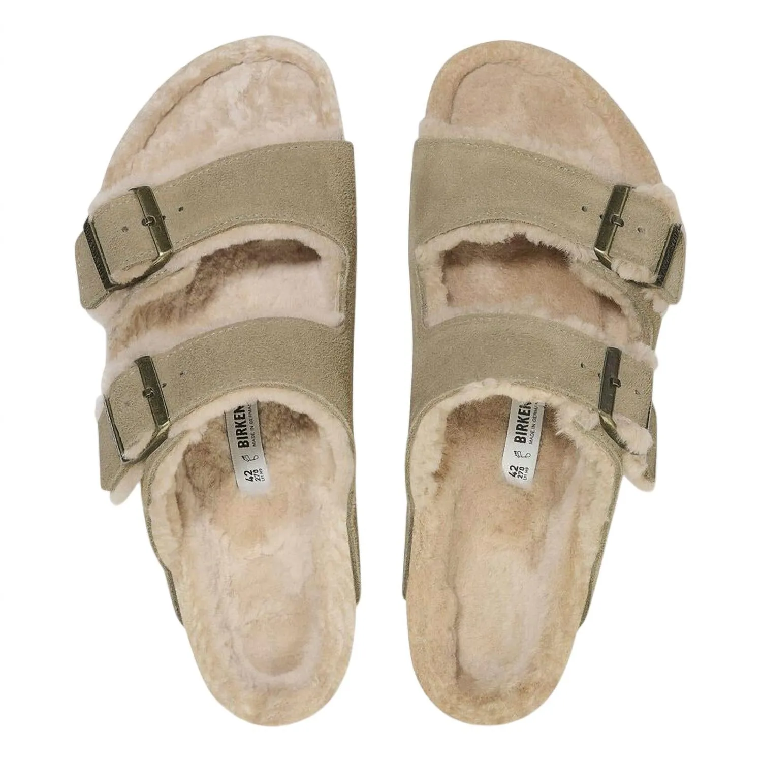 Women's Arizona Shearling Sandal In Taupe