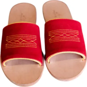 Women's Brock Boot Stitch Gameday Slides In Red