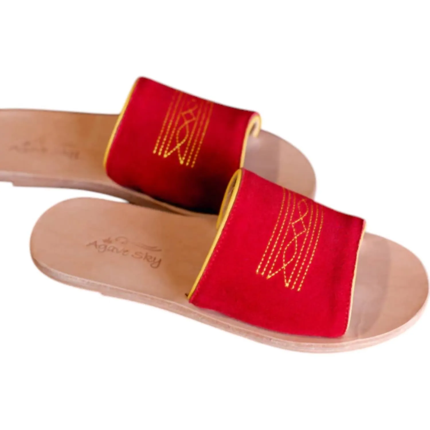 Women's Brock Boot Stitch Gameday Slides In Red