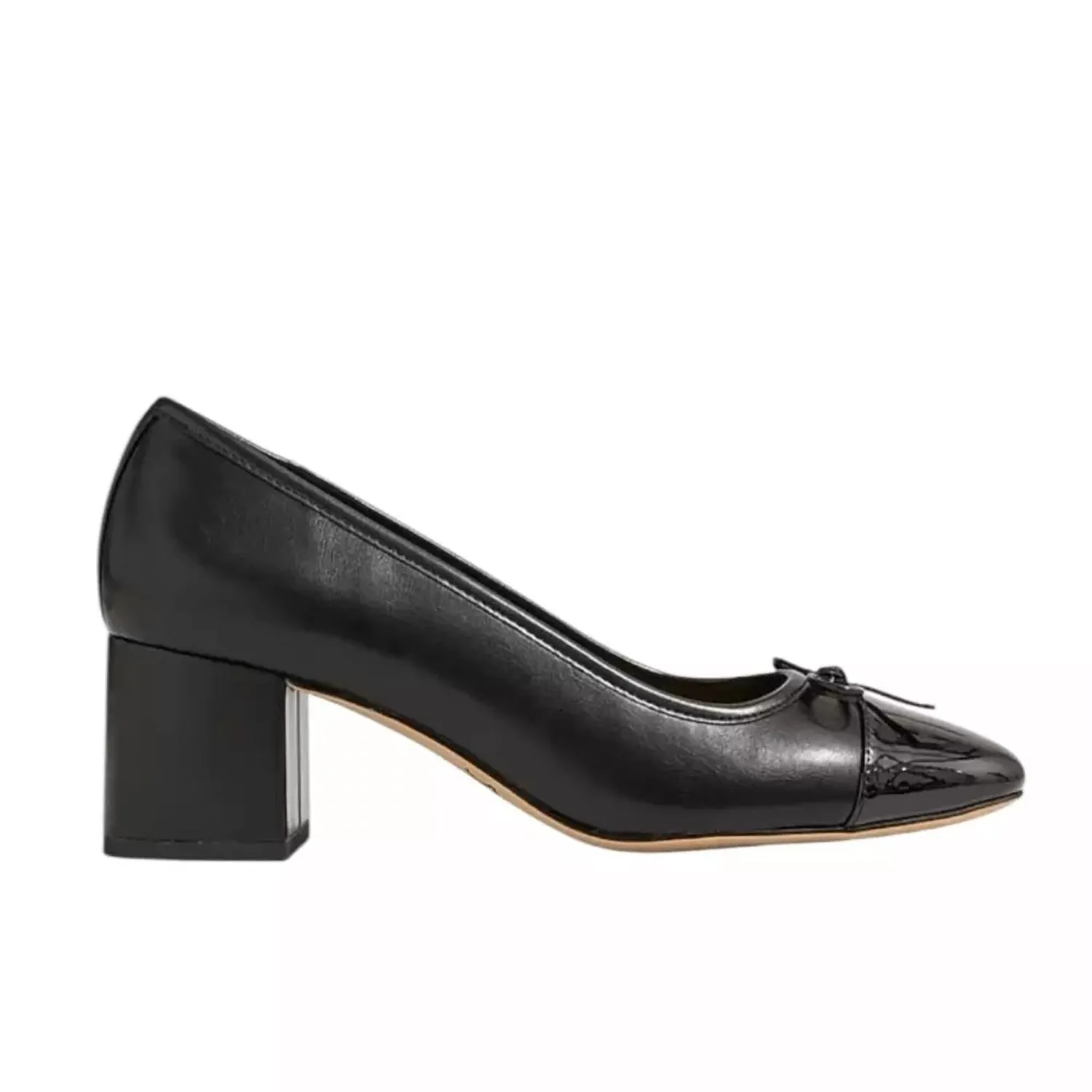 Women's Cap-Toe Ballet Block Heels In Black