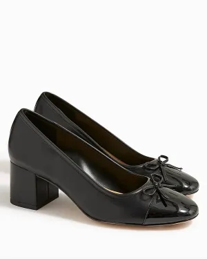 Women's Cap-Toe Ballet Block Heels In Black