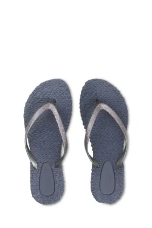 Women's Cheerful Glitter Flip Flops In Grey