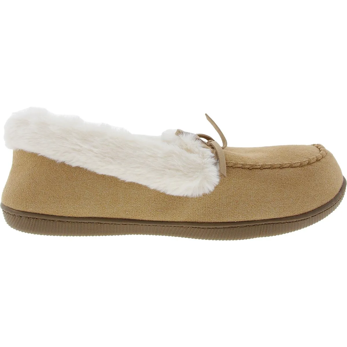 Womens Memory Foam Faux Fur Moccasin Slippers