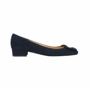 Women's Suede Buckle Shoe In Navy