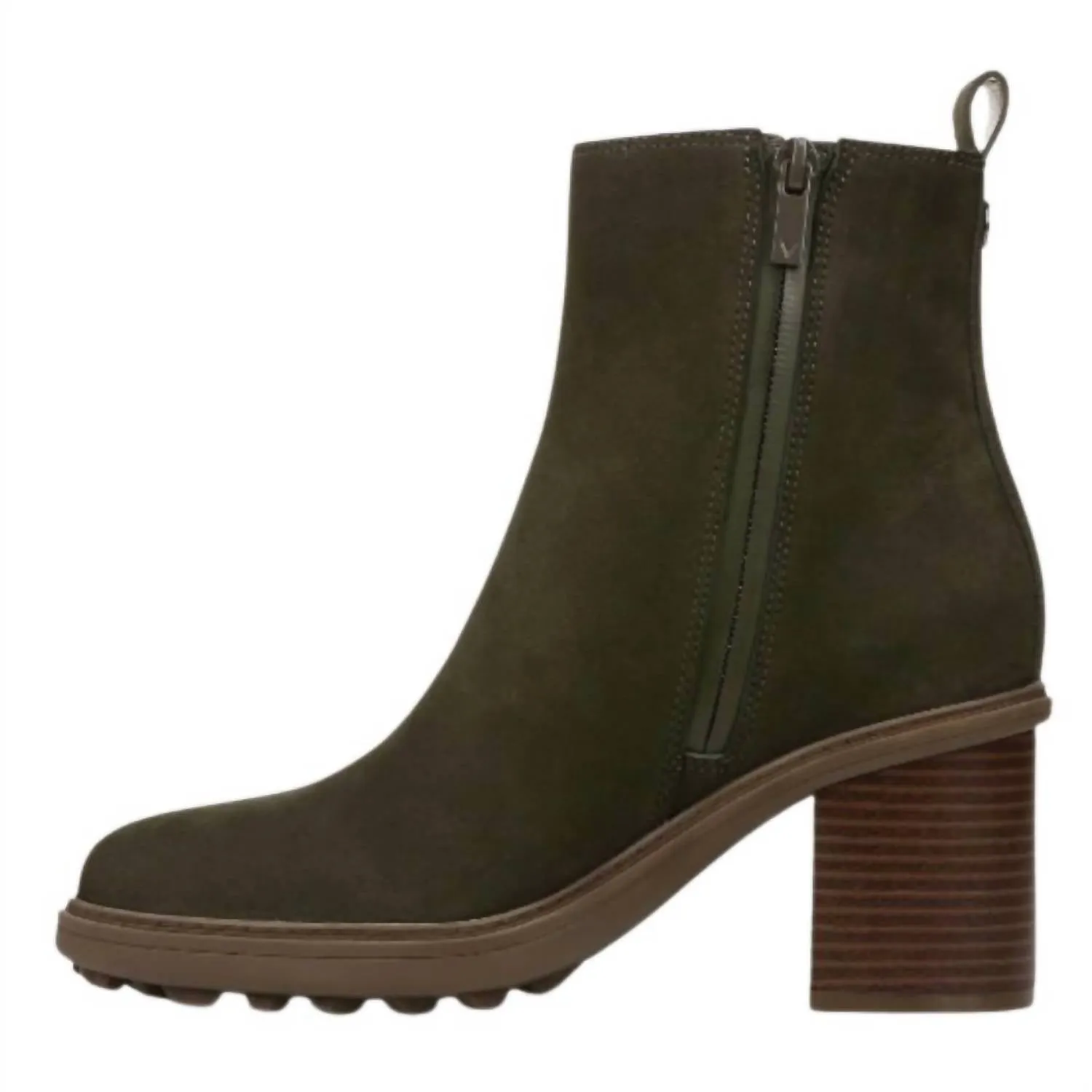 Women's Truckee Heeled Ankle Boot In Dark Khaki