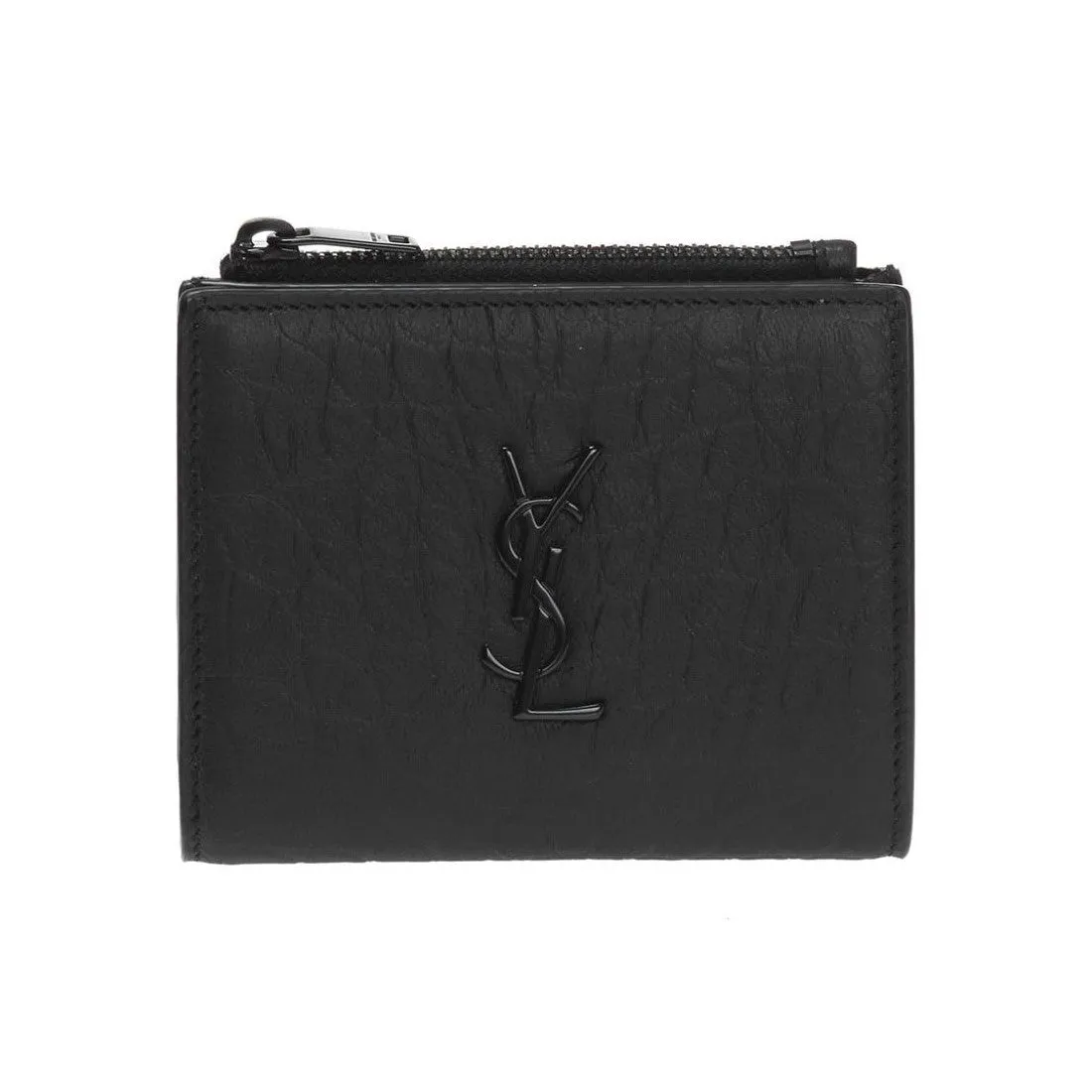 Ysl Bags Saint Laurent Black Crocodile Calf Leather YSL Monogram Wallet 529875
