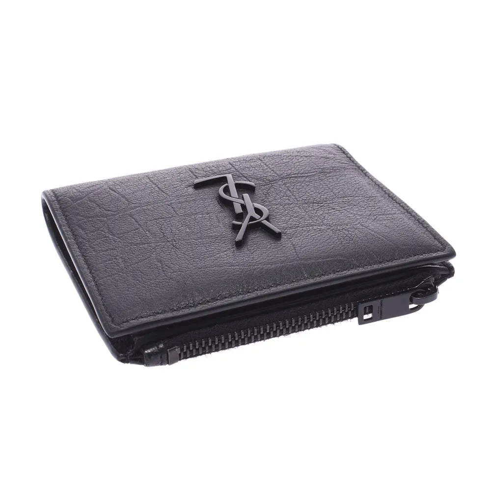 Ysl Bags Saint Laurent Black Crocodile Calf Leather YSL Monogram Wallet 529875